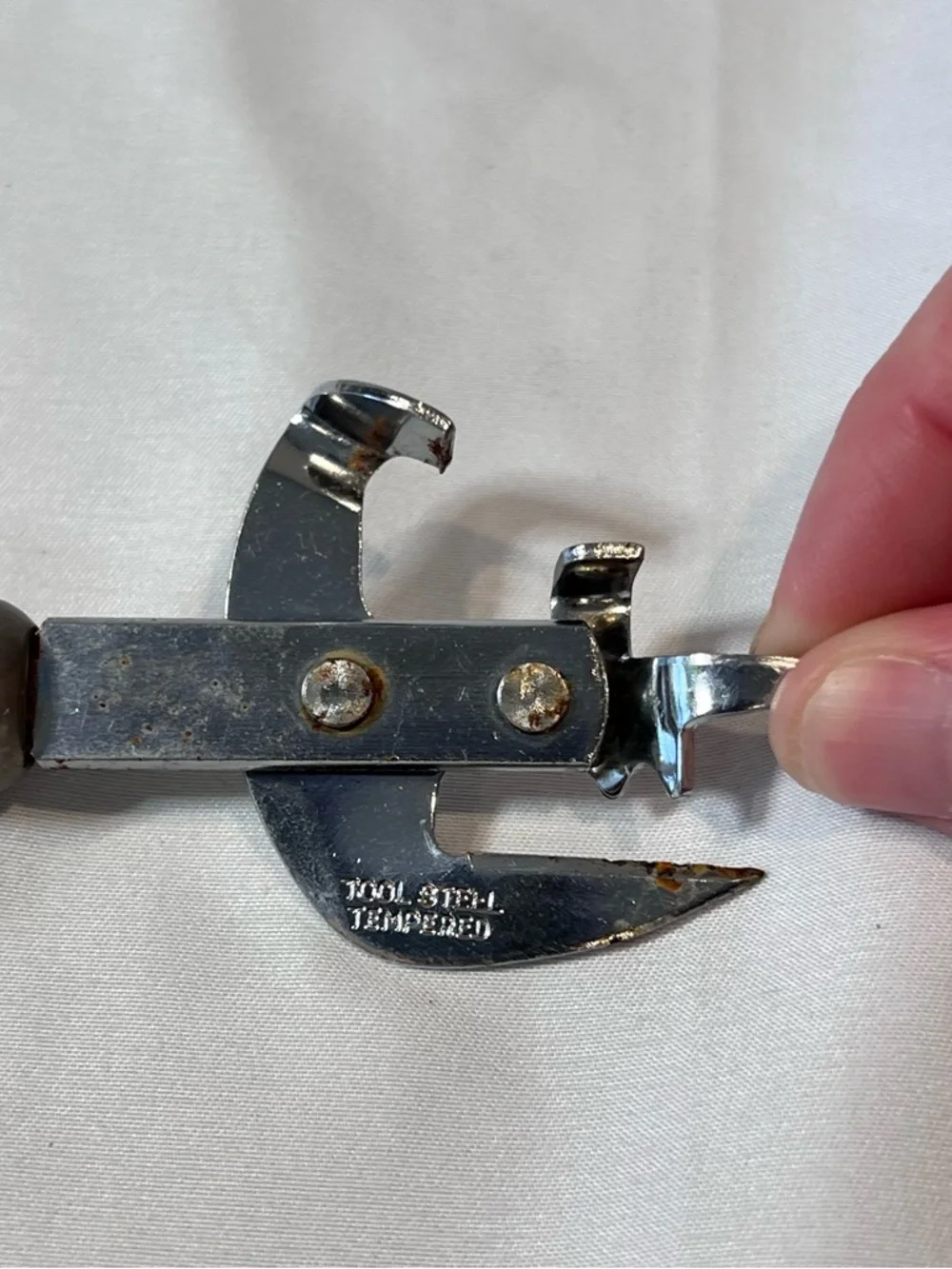 Vintage EKCO USA Wood Handle Can Opener Bottle Opener Church Key Kitchen Tool